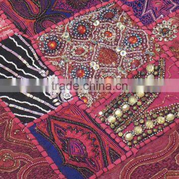 Large Decorative Bedding Pillow Sham Pink Sofa Floor Fancy Cushion India 26x26 photo-2