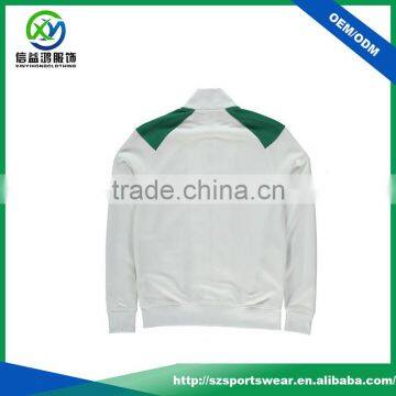 Contrast Color Full Zipper White Polyester /cotton Children Soccer Jacket