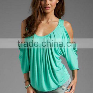 pleated neckline top