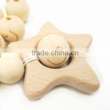 Round Ball SMILE FACE Bead Burnt Engrave Diy Accessory Wooden Craft photo-5