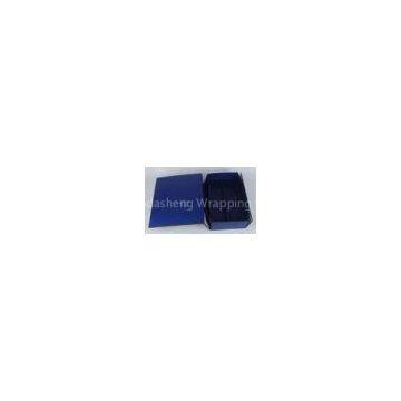 Blue 13 * 8 * 4 Inch Foldable Paper Storage Box, Folding Gift Boxes For Wine Bottle