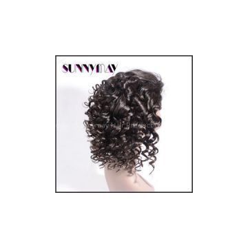 Sunnymay Natural Black Brazilian Virgin Human Hair Glueless Wig Bouncy Curly Lace Front /Full Lace Human Hair Wigs