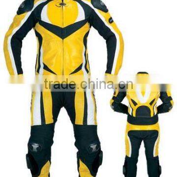 New 2 Piece Motorbike Cowhide Leather Suit