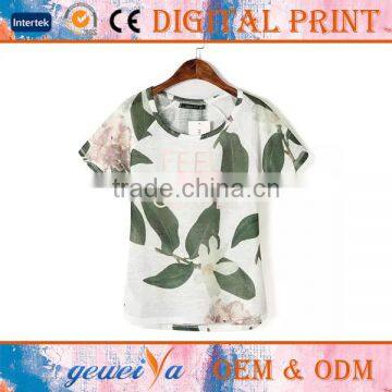 OEM Custom Jersey Bamboo Cotton O-Neck Digital Printing T Shirt