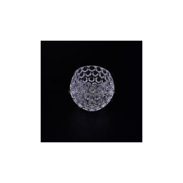 Round Clear Dimpled Glass Tealight Candle Holder