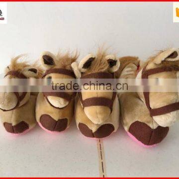 indoor use soft plush made wholesale animal shaped slippers for kids