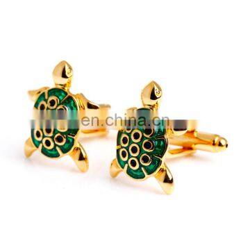 Fancy cufflinks gold green tortoise