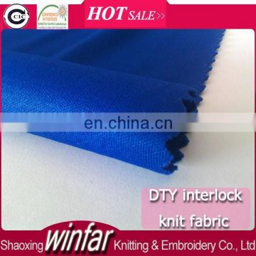 Winfar Textile Knitting 100% Polyester DTY Interlock Dyed Manufacture of Fabric