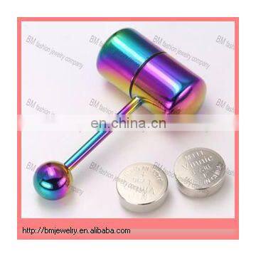 Hot rainbrow vibrating tongue barbell ring body piercing jewelry in titanium plated