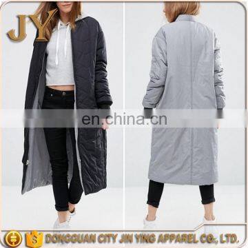 Winter Ladies Garment Longline Reversible Padded Jacket Coats JYABC053