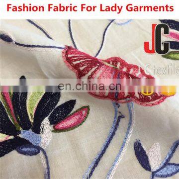 JC-M651126 hign quality shaoxing embroidered cotton voile fabric for baby cloth