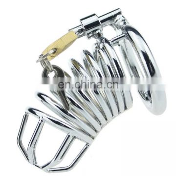 dropshipping Sex Toy Men 50mm Metal Male Chastity Device Spring Shape Penis Locked Cage locked key sex toy