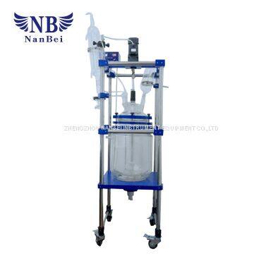 Lab Double Layer Jacketed Glass Chemical Mixing Reactor photo-3