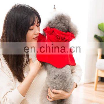 Pet Dog Cat Christmas Clothes Cloak Hoodwinked Woolen Overcoat With Fuzzy Ball for Pomeranian photo-4