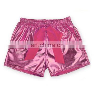 Gold metal color Kids pants Popular wholesale kids pants shiny kids short pants fit for 0-2T baby wear