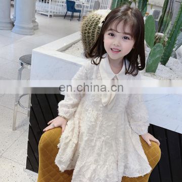 Children's clothing ins girls spring dress 2020 children Korean version of feather fringed princess dress female baby tide