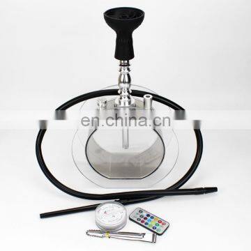 HQP-SY03 HongQiang Wholesale Acrylic Round Shape Hookah Gift Set With LED Light photo-3