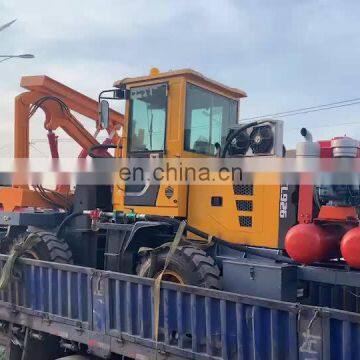 All-wheel-drive  pile driving and soil drilling machine  for concrete/ soil floor