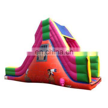 Pink Inflatable Apache Slide Kids Outdoor Commercial Dry Slides Bouncer For Sale