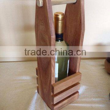 Custom Single Bottle Wooden Wine Carrier