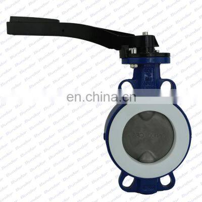 Bundor SS304 Wafer Butterfly Valve PTFE Set Wafer Butterfly Valve