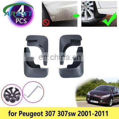 for Peugeot 307 307sw 2001~2011Mudguards Mudflap Fender Mud Flap Flaps Splash Guards Accessories 2003 2005 2006 2007 2009 2010