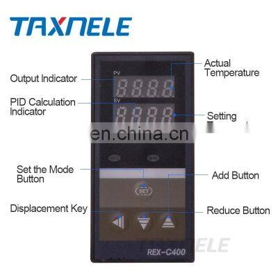 Dual Digital PID Temperature Controller REX-C400 With Sensor K Thermocouple M6 Input SSR ReplyOutput SSR-40DA REXC-400 photo-2