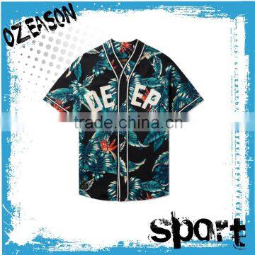 100% Polyester Full Dye Sublimation Blank Baseball Jersey