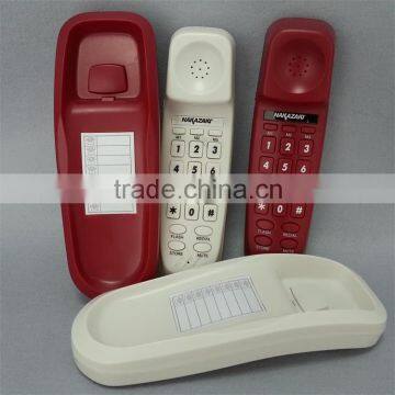 Red Color Wall Mount Corded Bathroom or Guest Room Slim Wall Telephone photo-3