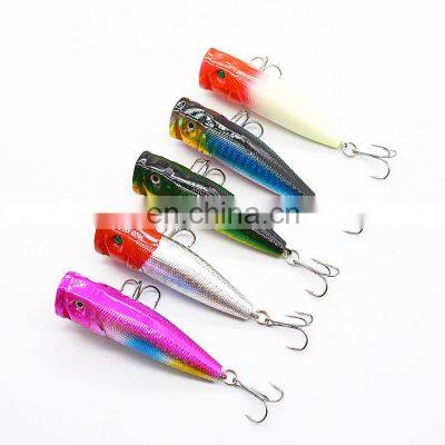 Factory price Hot sale hard Lure bait Fishing Plastic 7cm 10g Hard Bait With High Carbon Steel Hook Pesca Fishing Popper Lure