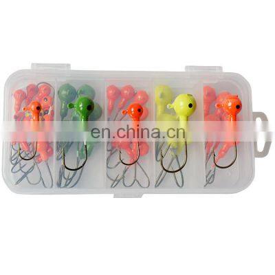 45pcs Jig Head Hooks Fishing Worm Offset Hook photo-4