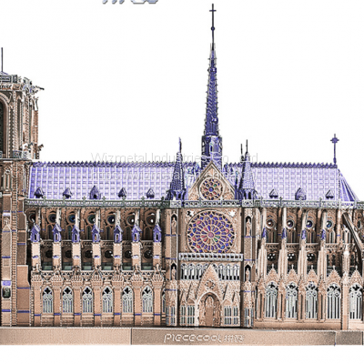 3D Puzzle for Adults Moveable Notre Dame de Paris Church Model Kits Large Challenge French Cathedral Brain Teaser Architecture Building Puzzles