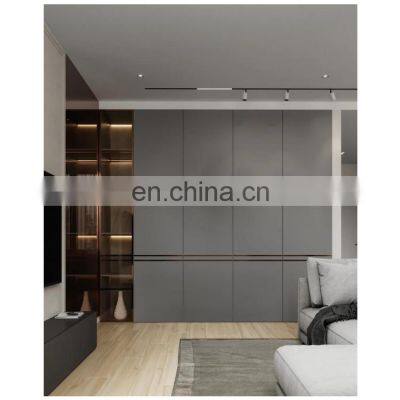 CBMmart Luxury Glass Sliding Wardrobe Walk in Closet Living Room Bedroom Cabinet Furniture