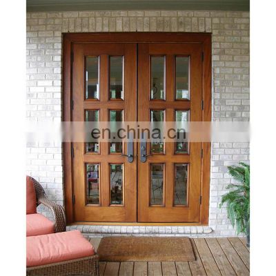 America main door design teak solid wood double wood glass door for villa