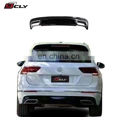 CLY Rear Diffuser Tips For VW Tiguan Facelift R line Rear car bumper Lip Rear Lip Exhaust Pipe