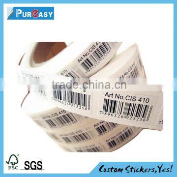 Custom waterproof barcode labels