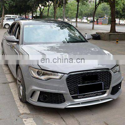 Upgrade RS7 model front bumper assembly for Audi A7 2016-2018 body kit include rear diffuser with tips