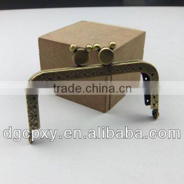 Square Bronze Color Metal Purse Frame Handle for Generous and Aristocratic Purse photo-2