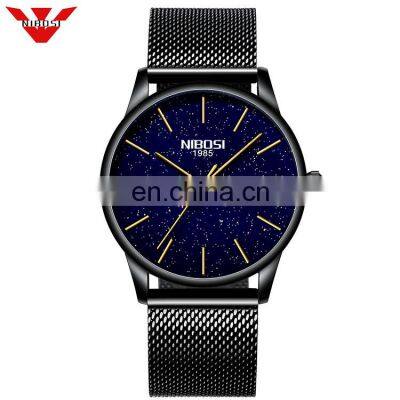 Quartz Watch Watches Stone Stainless Steel Original Quartz Fashion Japan Hot Sell Superior Slim 2020 Men Watches NIBOSI Round