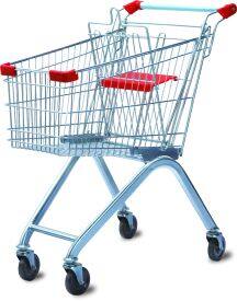 Metal Store Grocery Store Supermarket 150L European Zinc with Powder Coated Shopping trolley Cart