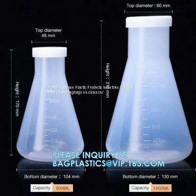 50ml 100ml 250ml 500ml 1000ml Laboratory Narrow Neck Plastic Erlenmeyer Flask, Narrow Neck Flask Erlenmeyer Flask With Lid photo-5