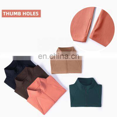New Arrival Custom Two Piece Women Workout Sets Half Zipper Jacket High Waist Sports Legging