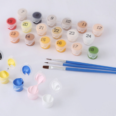 Mini Canvas Frame Painting Kit With Drawing for Kids DIY Oil Painting Acrylic Preprinted Stretched Canvas Print photo-4