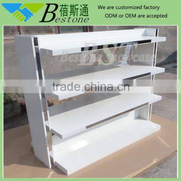 Modern customized clothing godola for sale, wood gondola shelving for shop