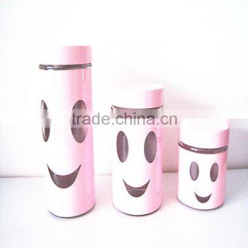 Green Canister Set Green Glass Jar Food Container