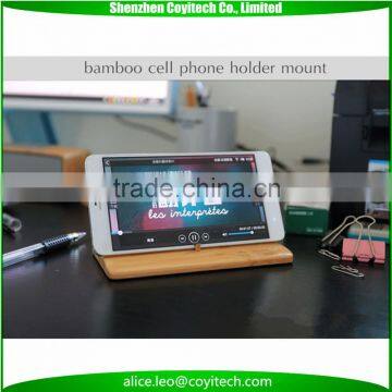 Logo engraving business gift item mobile phone holder bamboo set