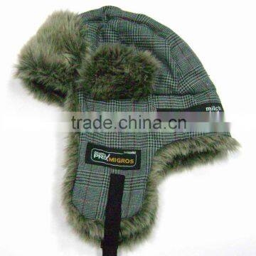 Custom Embroidery Man-made Leather Winter Cap Suppliers
