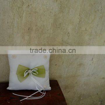 Green Bow Wedding Ring Pillow JS-W89