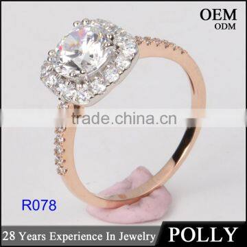 2016 Hot Sales Rose14K Solid Gold Jewelry Ladies Rings Set AAAAA CZ photo-3