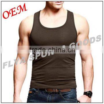 2016 Custom gym vest cool sleeveless singlet clothing tank top for men OEM stringer